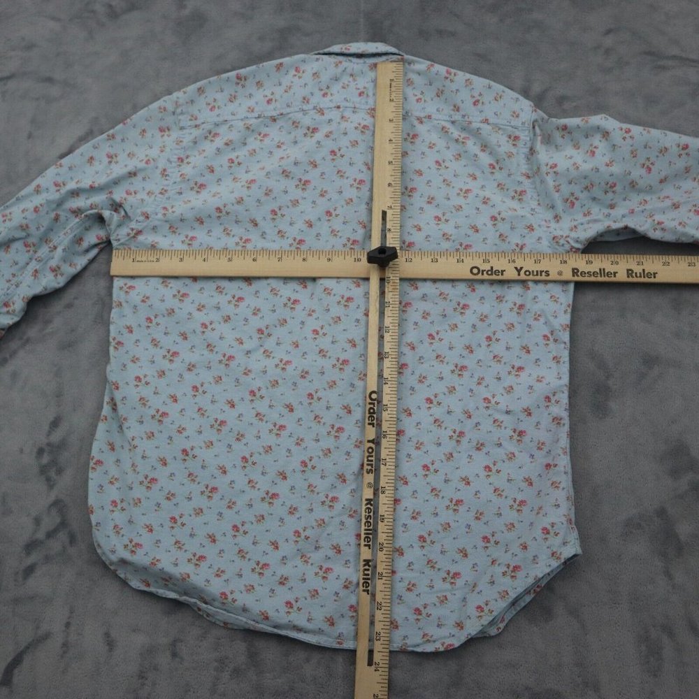 Ralph Lauren Sport Shirt Mens M Blue Floral Button Up Half Sleeve Collared Top - Picture 3 of 16